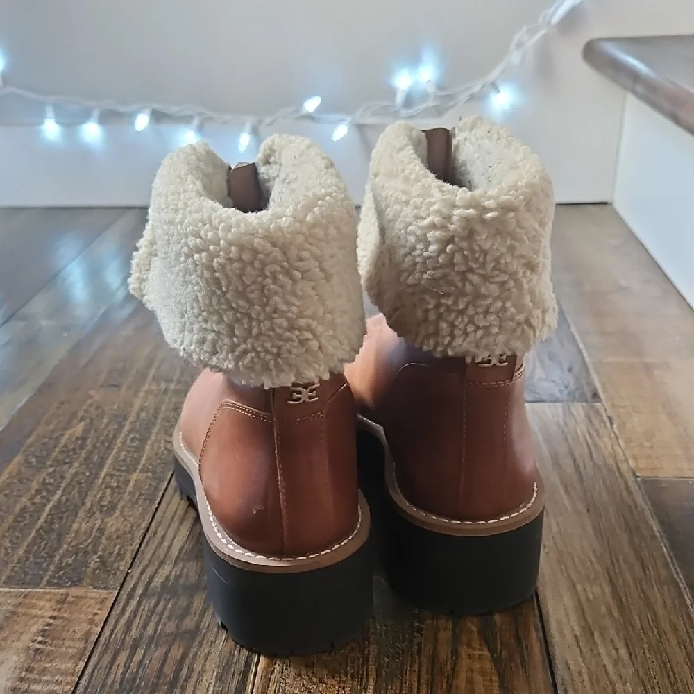 Sam Edelman Jacquie 2 Tan Shearling-Lined Zip‎ Boots